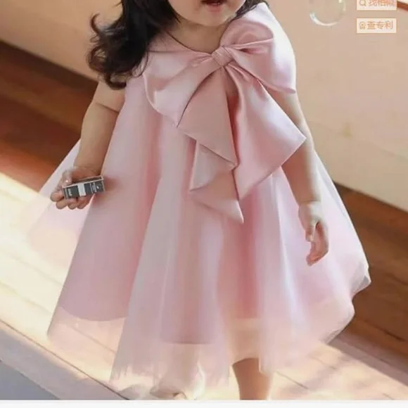 NWOT ~ BURGUNDY RED LARGE BOW FANCY DRESS ~ Sz 4 Child - Picture 6 of 10